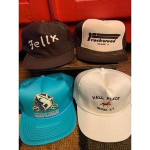 Lot of 4 Vintage Trucker Style Mesh Back Snapback Hats Baseball Cap Myrtle Beach